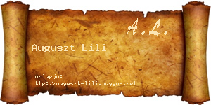 Auguszt Lili névjegykártya